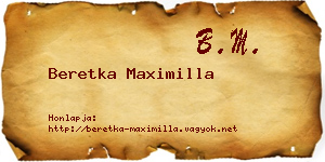 Beretka Maximilla névjegykártya